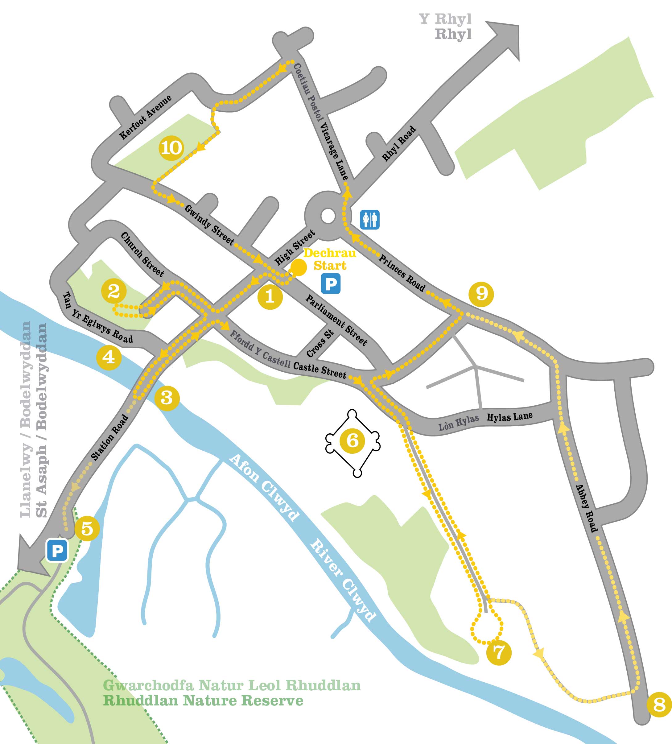 Rhuddlan Town Trail map
