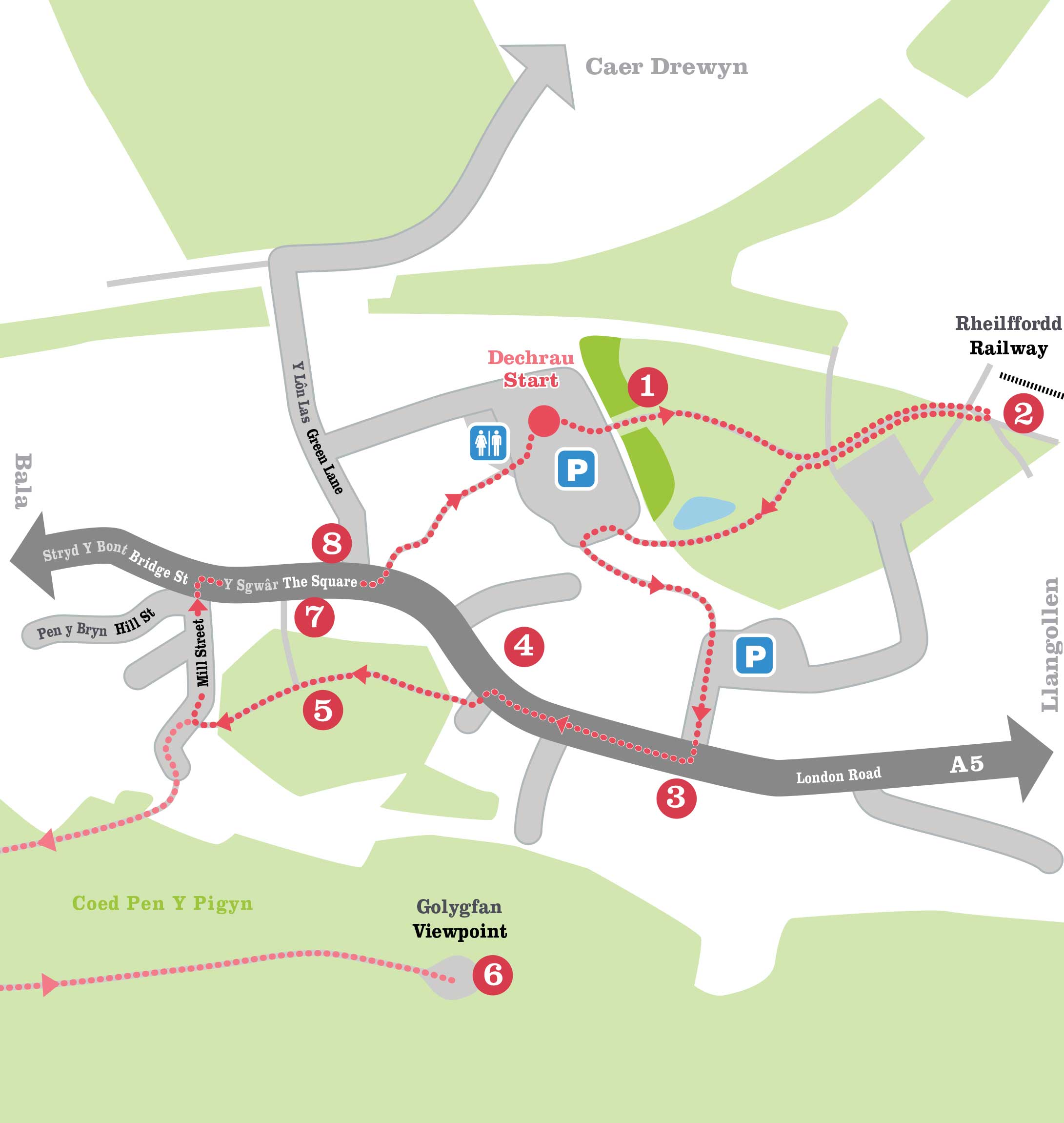 Corwen Town Trail Map