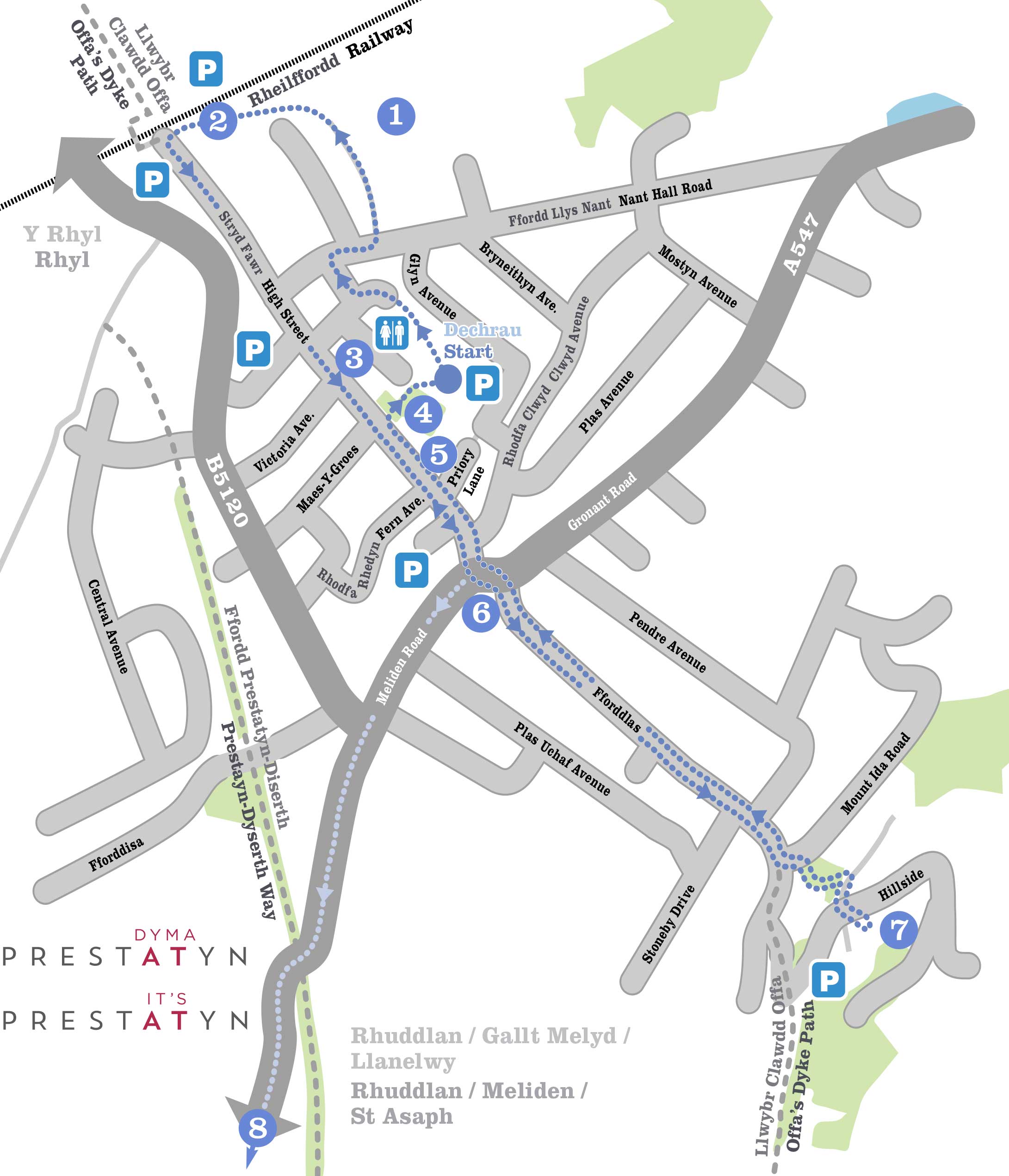 Prestatyn Town Trail Map