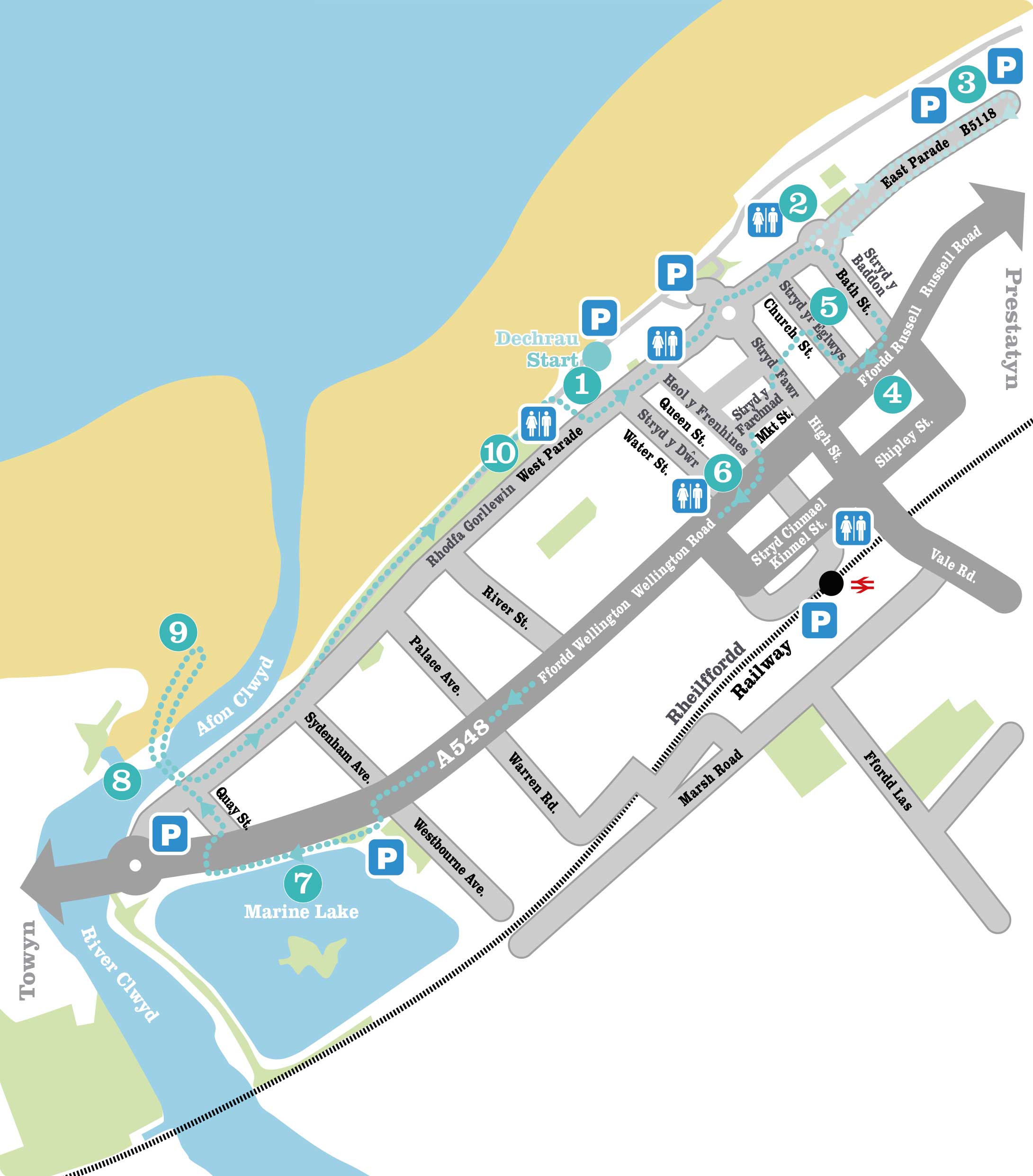 Rhyl Town Trail Map