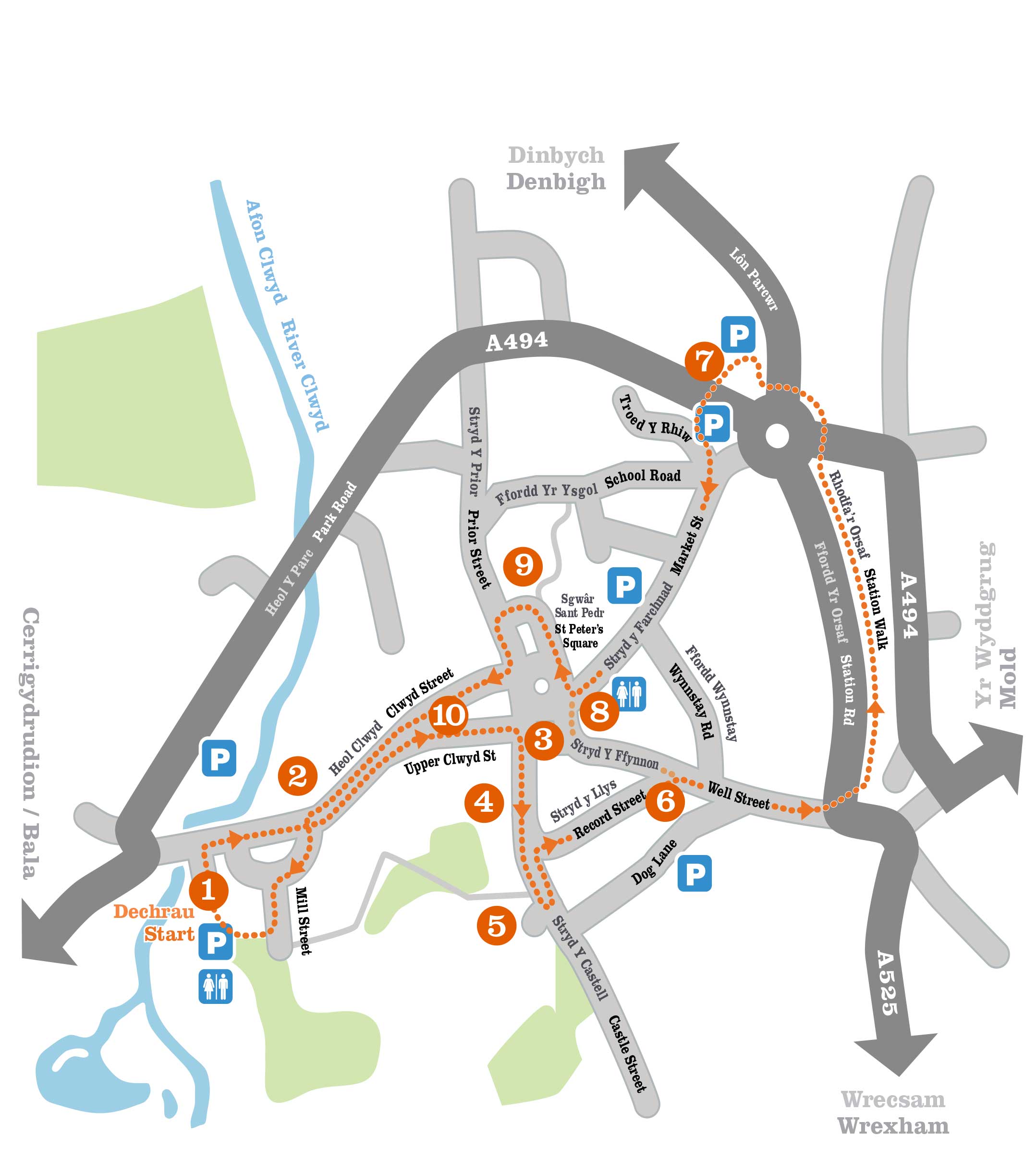 Ruthin Town Trail map