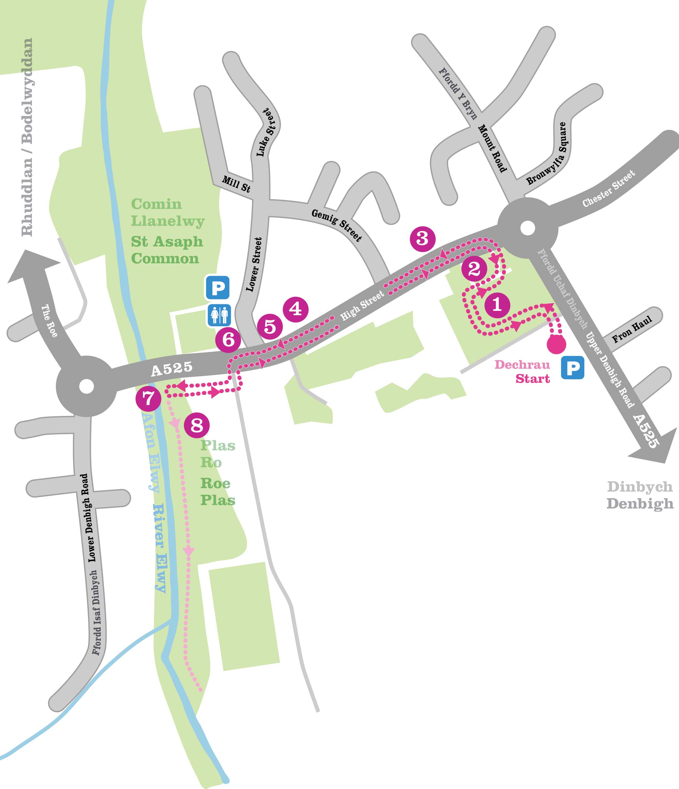 St Asaph Town Trail Map