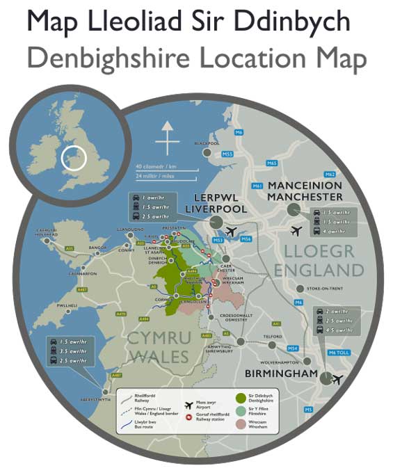 Denbighshire Location Map